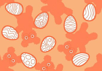 Easter eggs and cartoon bears seamless animals pattern for wrapping paper and fabrics and linens and kids clothes