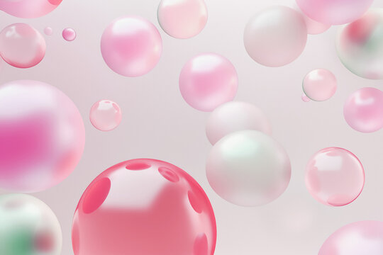 background with bubbles and pink pearl