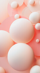 abstract background with peach color circle and spheres