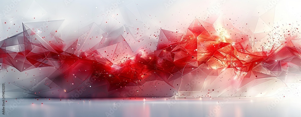Poster abstract colorful background with triangles and triangles, in the style of molecular structures, lig
