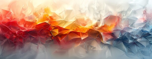 abstract colorful background with triangles and triangles, in the style of molecular structures, light gray and light crimson, white background. Generative AI