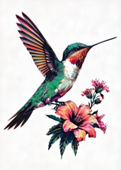 Fototapeta premium hummingbird and flower
