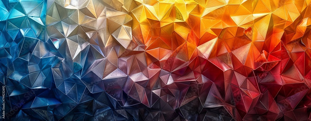 Aufkleber abstract colorful triangular pattern with polygons, in the style of crystalcore. generative ai