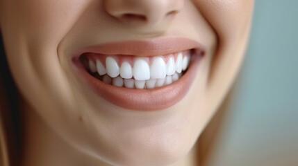 Fototapeta premium Very close up female's healthy teeth smiling