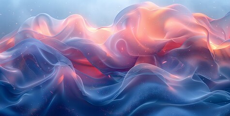 an abstract background with blue and pink, in the style of light blue and white, holographic, free-flowing lines. Generative AI