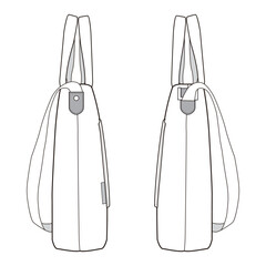 Canvas Tote Bag Design Flat Sketch Vector Illustration