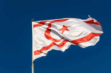 North Cyprus flag on a sunny winter day 2