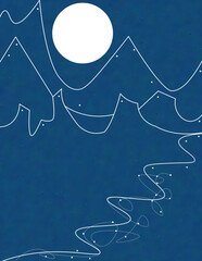 Mountainous Ocean Night