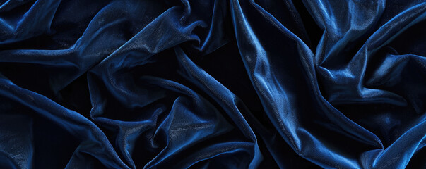 Blue Velvet Fabric - obrazy, fototapety, plakaty