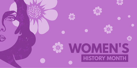 Women's History month- banner, vector, illustration	