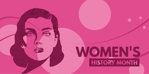 Women's History month- banner, vector, illustration 