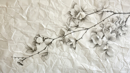 Ethereal Blossoms on Cracked Porcelain