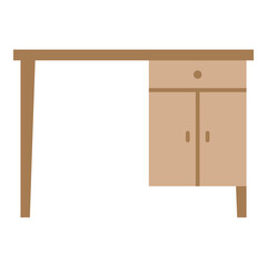 Illustration of Office Table design Flat Icon
