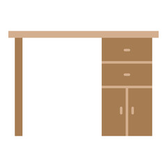 Illustration of Office Table design Flat Icon