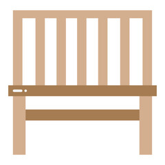Illustration of Wooden Chair design Flat Icon