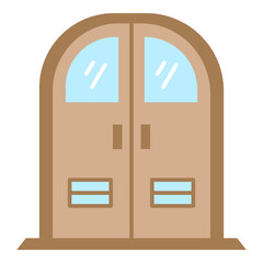 Illustration of Luxury Door design Flat Icon
