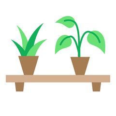 Illustration of Plant Shelf design Flat Icon