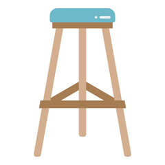 Illustration of Wooden Chair design Flat Icon