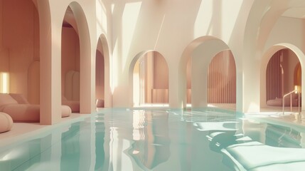 Soft Light Indoor Liminal Space Pool
