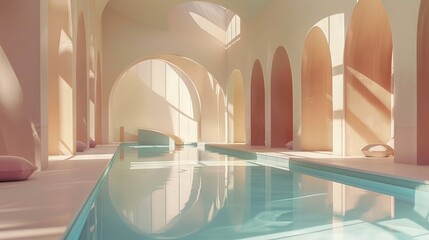 Soft Light Indoor Liminal Space Pool