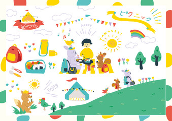 森の動物達とたのしいピクニック