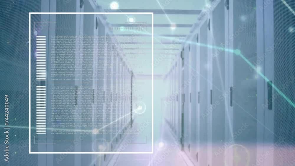 Poster animation of digital data processing over computer servers