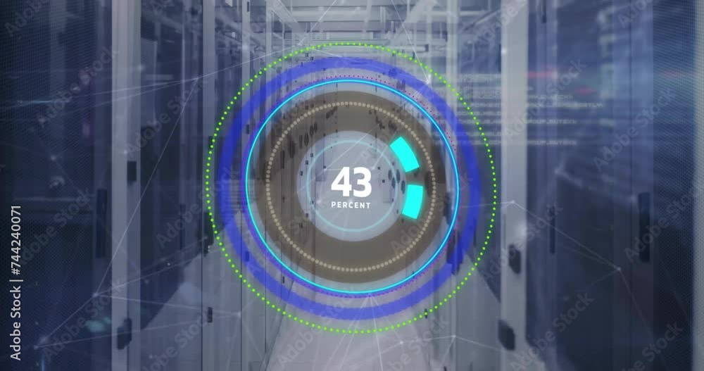 Poster animation of digital data processing over computer servers