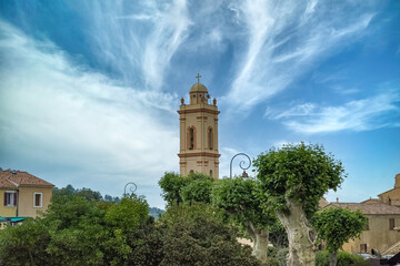 Obraz premium Piana in Corsica, the church 