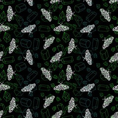 Summer cartoon geometric moth seamless crystals pattern for fabrics and linens and kids clothes print