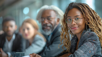 Obraz premium Portrait of professional woman at meeting 
