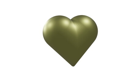 Image of gold heart moving on white background
