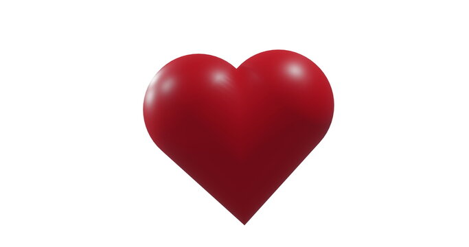 Image of red heart moving on white background