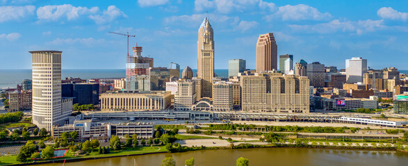 Downtown skyline in Cleveland, OH