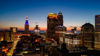 Downtown skyline in Cleveland, OH