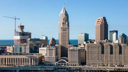Fototapeta na wymiar Downtown skyline in Cleveland, OH