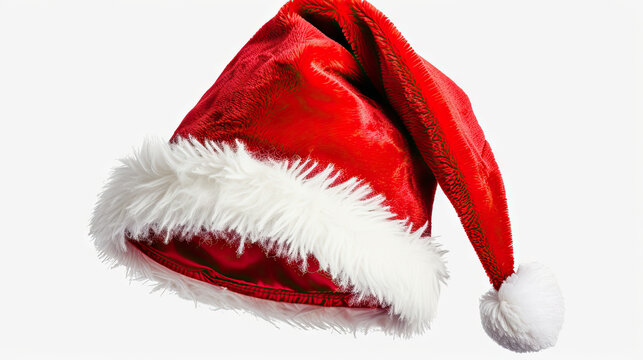 Real Photo of a Red Christmas Santa Claus Hat with Festive Decorations