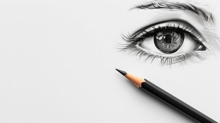Graphite pencil drawing of a detailed human eye