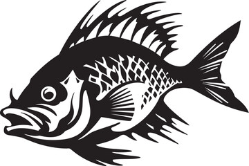 Coastal Cartoons Black Vector Fish Designs with Tropical Inspiration Inked Inspirations Vector Tropical River Fish Illustrations in Black