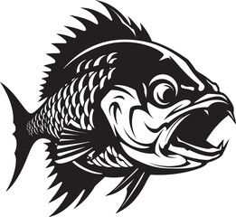 Nautical Nostalgia Tropical River Fish Vector Designs in Black Inked Inspirations Black Vector Fish Sketches Inspired by Tropical Waters