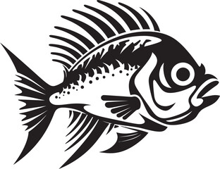 Inked Inspirations Black Vector Fish Graphics with Tropical Flair Whimsical Waters Tropical River Fish Vector Illustrations in Black