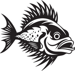 Coastal Characters Black Vector Fish Icons Inspired by Tropical River Life Tropical Tales Vector Tropical River Fish Illustrations in Black