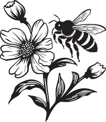 Buzzworthy Bloom Minimalist Black Vector Graphic Harmony in Nature Black Vector Logo Design