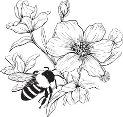 Petal Perfection Minimalist Black Vector Graphic Botanical Ballet Black Vector Logo with Floral Element