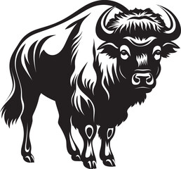 Black Bison A Symbol of Strength and Resilience Bison Silhouette Bold and Powerful Black Icon