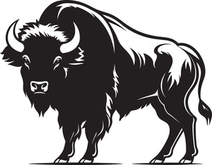 The Stoic Guardian A Black Bison Logo Symbol of Resilience Black Bison Logo