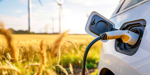 Electric Vehicle Charging at a Wind Farm: Sustainable Energy and Clean Transportation