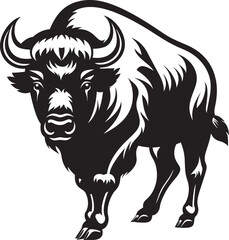 The Bisons Gaze A Powerful Vector Icon The Undisputed Black Bison Logo Design