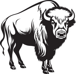 Black and Proud The Bison Logo Design Bison Buzz A Vector Icon with Bite