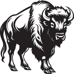 Bison Boogie A Vector Icon Groovin Yellowstones Black Bison A Vector Icon