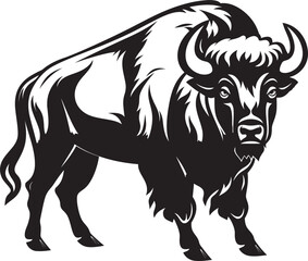 Yellowstones Black Bison A Vector Icon Grand Canyons Guardian Black Bison Logo Design